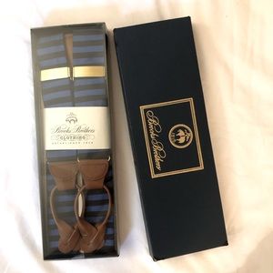 Brooks Brothers NIB Men's Suspenders, leather & brass